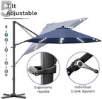 Devoko 10ft Solar LED Patio Umbrella, Round Cantilever Outdoor Umbrella - Image 6