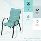 Tangkula Patio Dining Chairs Set of 2, Outdoor Stackable All Weather Heavy Duty - Image 3