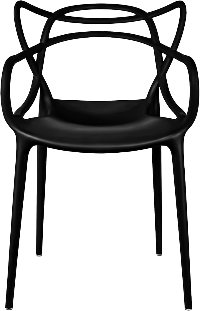 2xhome Modern Dining Chair | Stackable Indoor or Outdoor Entangled Side Chair | - Image 4