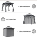 8'x8' Outdoor Gazebo, Heavy Duty Metal Frame Patio Canopy - Image 3