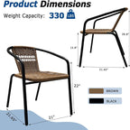 8 Stackable Wicker Patio Chairs, Weather-Resistant Outdoor Seating - Image 3