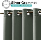 NICETOWN 2 Panels Greyish Green Outdoor Curtains - Image 2