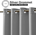 NICETOWN 2 Panels Sliver Grey Blackout Outdoor Curtains - Image 3