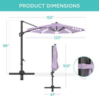 Best Choice Products 10ft Solar LED Cantilever Patio Umbrella, 360-Degree - Image 7