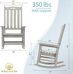 Outdoor Rocking Chairs Set of 2, Oversized Porch Rocker | Weather Resistant - Image 3