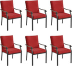 LVUYOYO Outdoor Patio Dining Chairs Set of 6, Metal Stackable Chairs Set by LVUYOYO