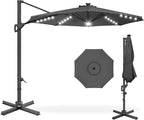 Best Choice Products 10ft Solar LED Cantilever Patio Umbrella, 360-Degree by Unknown