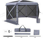 VEVOR Pop up Gazebo Screen Tent, 12 x 12 ft Large 6-Sided Camping Canopy Tent - Image 9
