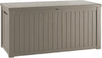 TARKARI 150 Gallon Lockable Resin Deck Box, Waterproof & UV-Resistant Outdoor by Home