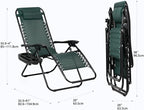 Nazhura Set of 2 Relaxing Recliners Patio Chairs Adjustable Steel Mesh Zero - Image 3