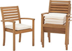 Stackable Patio Dining Chairs Set of 4, Acacia Wood, Stackable Design by OCOrange-Casual