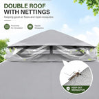 10'x12' Outdoor Gazebo, Metal Frame Heavy Duty Patio Canopy Tent Shelter - Image 6