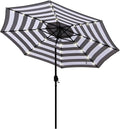 9 ft Solar Umbrella 32 LED Lighted Patio Umbrella Table Market Umbrella by Blissun