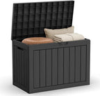 45 Gallon Outdoor Deck Box, Lockable Waterproof Outdoor Storage Boxes by MAIUSCOLI