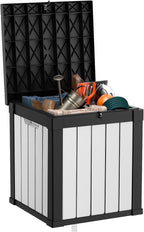 PatioZen 50 Gallon Resin Deck Box, Lockable Patio Outdoor Storage Box - Image 6