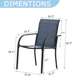 Stackable Patio Chairs Set of 6, Outdoor Dining Chairs - Image 2