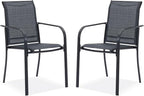 DIFY Patio Chairs Set of 2, Stackable Textilene Outdoor Dining Chairs by DIFY