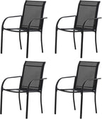 Outdoor Dining Chairs Set of 4, Stackable Patio Chair - Image 7