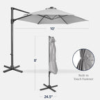Best Choice Products 10ft Offset Cantilever Hanging Market Patio Umbrella - Image 2
