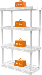 Gracious Living 3 Pack Light Duty Storage Shelves, Knect-A-Shelf 4-Shelf - Image 7