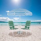 VINGLI Patio Lawn Webbed Folding Chairs Set of 2, Outdoor Beach Chair Portable - Image 2