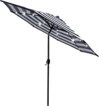 Sunnyglade 9' Solar LED Patio Umbrella, 8 Ribs Tilt & Crank Black and White | by Sunnyglade