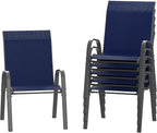 Amopatio Patio Chairs Set of 6, Outdoor Stackable Dining Chairs by Amopatio