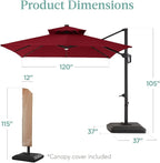 Best Choice Products 10x10ft Cantilever Patio Umbrella w/Base Included - Image 7