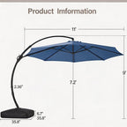 Outdoor Patio Umbrella with Base included, 11 FT Deluxe Curvy Cantilever - Image 2