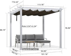 PURPLE LEAF White Pergola 10' x 10' Retractable Shade Cover, Higher loading - Image 6