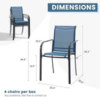 DIFY Patio Dining Chairs Set of 4, Stackable Outdoor Metal Chairs - Image 3