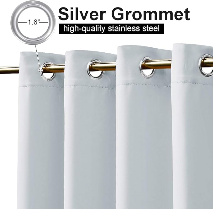 NICETOWN Outdoor Curtains for Patio Waterproof Grommet Top & Bottom, Windproof - Image 2
