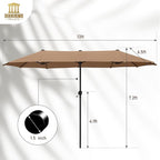 13 ft Large Double-Sided Patio Umbrella, Outdoor Umbrella, Tawny | HERA'S - Image 5