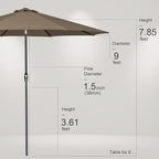 Tempera Patio Market Outdoor Table Umbrella - Image 8