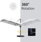 PURPLE LEAF Patio Umbrella 9' x 11.5' All-Day Shade Control White | More Space - Image 7