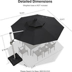 PURPLE LEAF Cantilever Umbrella 12ft Solar LED Light Double Top, Stays bright - Image 6