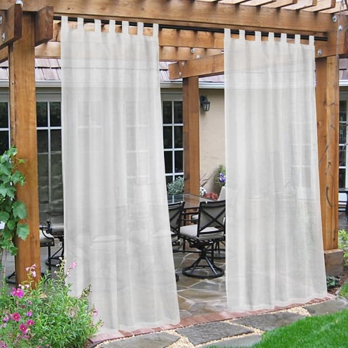 H.VERSAILTEX Outdoor Linen Sheer Curtains by HVERSAILTEX