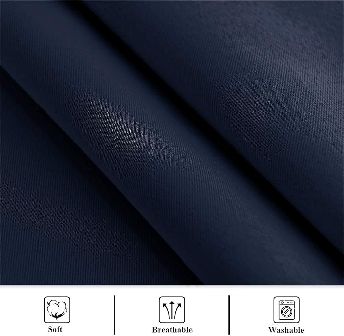 Outdoor Curtains Extra Wide W100 x L84 Inch Navy Blue, 1 Panel | Patio - Image 6
