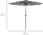 Best Choice Products 10ft Solar Polyester LED Lighted Patio Umbrella w/Tilt - Image 7