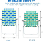 VINGLI Patio Lawn Webbed Folding Chairs Set of 4, Outdoor Beach Chair Portable - Image 3