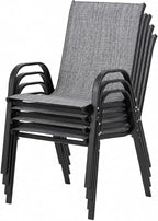 Patio Chairs Set of 4, Stacking Patio Chairs - Image 9