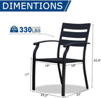 Patio Dining Chairs Set of 2, Metal Patio Furniture Set - Image 2