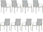 Outdoor Dining Chairs Set of 8, Stackable Patio Chairs by Seekverse