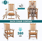 THOEOE Outdoor Rocking Chairs, Oversized Patio Rocking Chair | HDPE Outdoor - Image 7