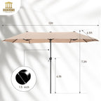 HERA'S PALACE 13 ft Rectangle Patio Umbrellas Large Outdoor Umbrella - Image 5