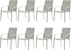 Outdoor Dining Chairs Set of 8, Stackable Patio Chairs by Seekverse