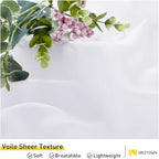 NICETOWN 2 Panels White Sheer Outdoor Curtains - Image 5