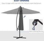 Outsunny 10' Cantilever Hanging Tilt Offset Patio Umbrella | UV & Water - Image 3