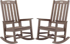 Outdoor Rocking Chairs Set of 2, Oversized Porch Rocker | Weather Resistant by PsilvamGardenFurniture