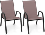 Tangkula Patio Dining Chairs Set of 2, Outdoor Stackable All Weather Heavy Duty by TANGKULA